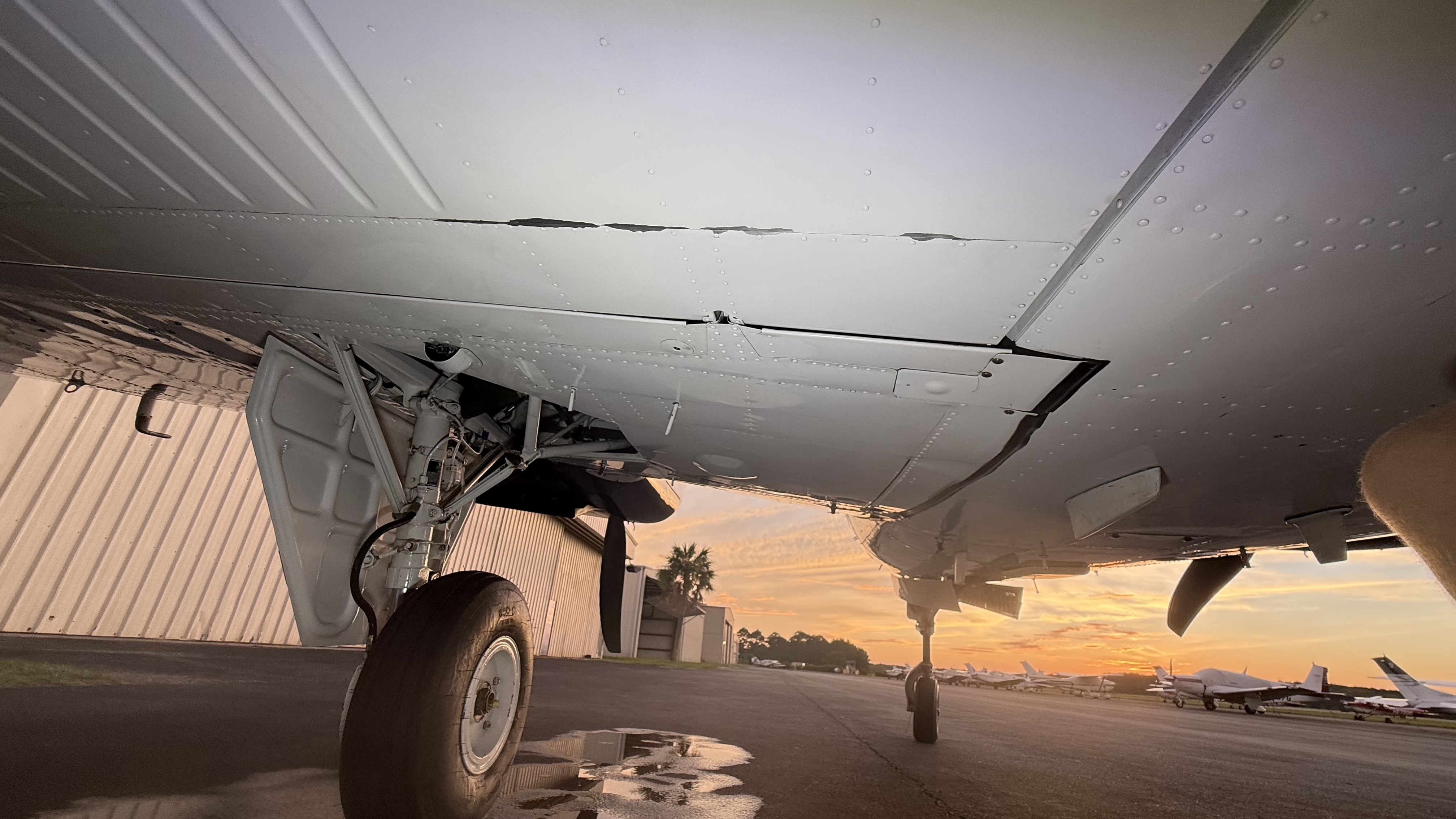 Aircraft belly after cleaning